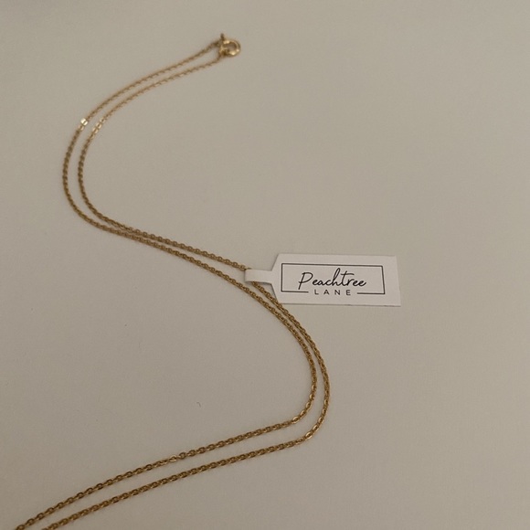 NWT Peach Tree Lane Virginia State Square Pendant Necklace Brass Gold - Picture 3 of 8